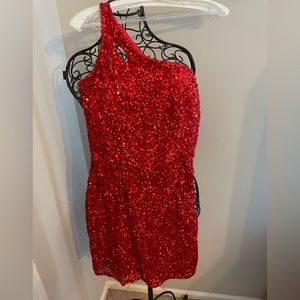 Red sequin homecoming dress shirt